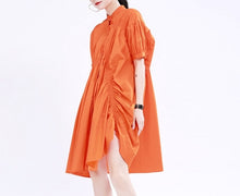 Load image into Gallery viewer, Andara Short Sleeve  - Asymmetrical Short Sleeve Shirt Dress
