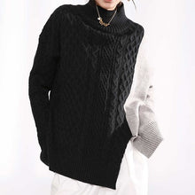 Load image into Gallery viewer, Chrysocolla - Asymmetrical Colour Contrast Knit Sweater
