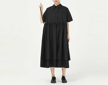 Load image into Gallery viewer, Aegirine - Pleated Button Shirt Dress
