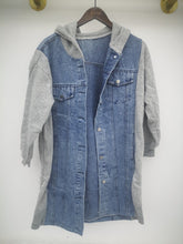 Load image into Gallery viewer, Kyanite - Hooded Single-breasted Long-sleeved Oversized Denim Jacket

