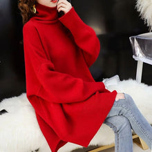 Load image into Gallery viewer, Ruby - Knitted Turtleneck Loose Fit Long Sleeve Sweater
