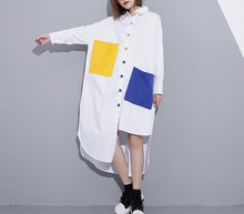 Load image into Gallery viewer, Opal - Loose Fit Large Pocket Shirt Asymmetrical Dress
