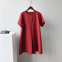 Load image into Gallery viewer, Cinnabar - Round Neck Puff Sleeve Swing Dress
