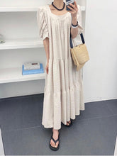 Load image into Gallery viewer, Turritella - Square Neck Jacquard Puff Sleeve Maxi Dress
