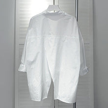 Load image into Gallery viewer, Aquamarine - Asymmetrical Long Sleeve Oversized Single Breasted Shirt

