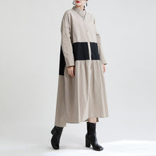 Load image into Gallery viewer, Sardonyx -  Long Sleeve Loose Fit Two Tone Shirt Dress
